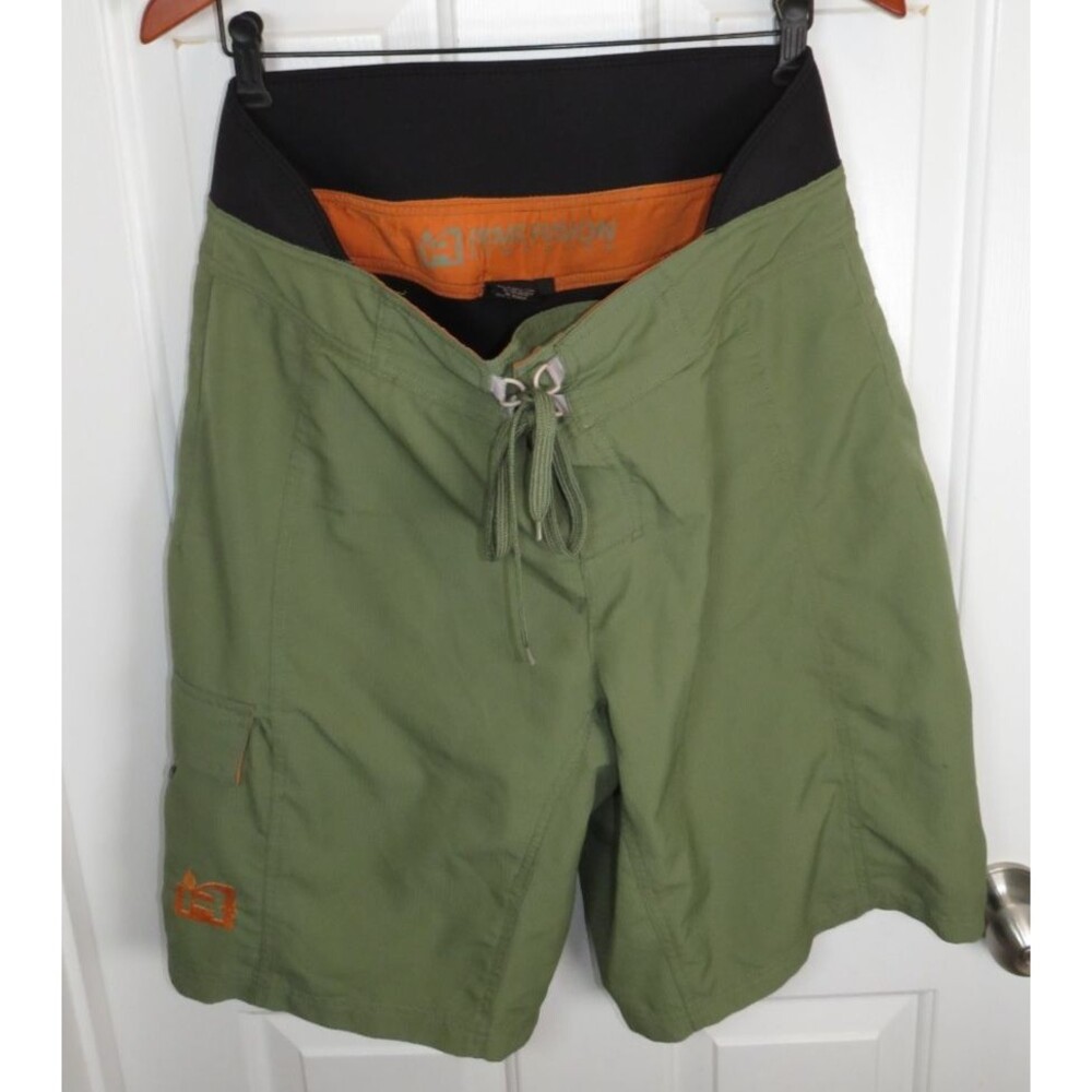 Kayak Immersion Research Guide Board Shorts Men 34 Green Neoprene Lined